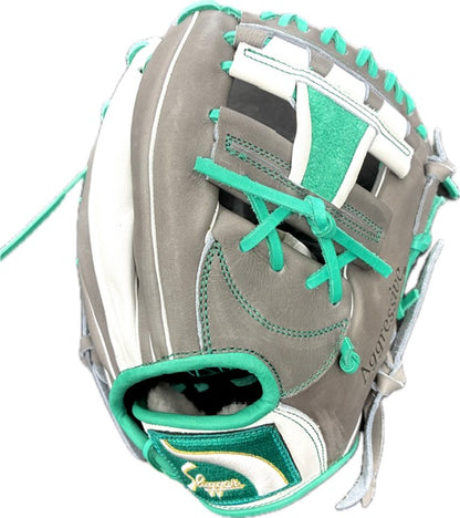 【鉄人限定グラブ　T9S　Dグレー×エメラルドグリーン×ホワイト】久保田スラッガー　軟式　　内野手用　グラブ 　オーダー グローブ　高校　右投げ用 　中学軟式　一般軟式 湯もみの鉄人 送料無料　型付け無料